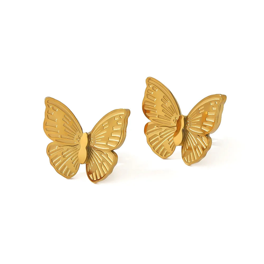 Steel butterfly earrings - w298