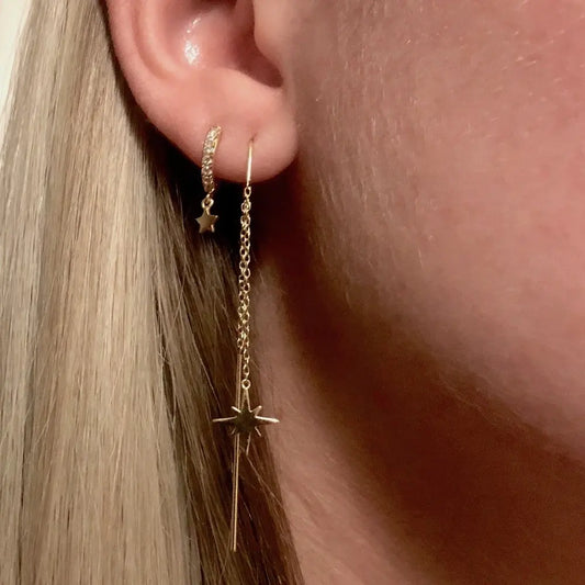 Brincos de aço dourado - w092