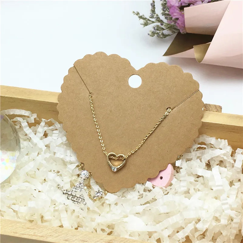 Καρτελάκια για κολιέ καρδιά 7.2x7.7cm 50τμχ - P125