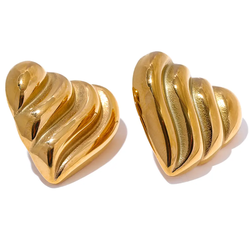 *Stringed Hearts Earrings Gold Plated Steel-EA533