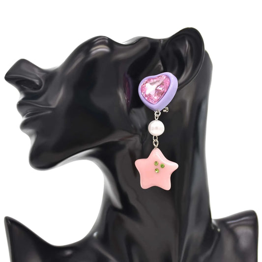 Σκουλαρίκια με ακρυλικά σχέδια - w302