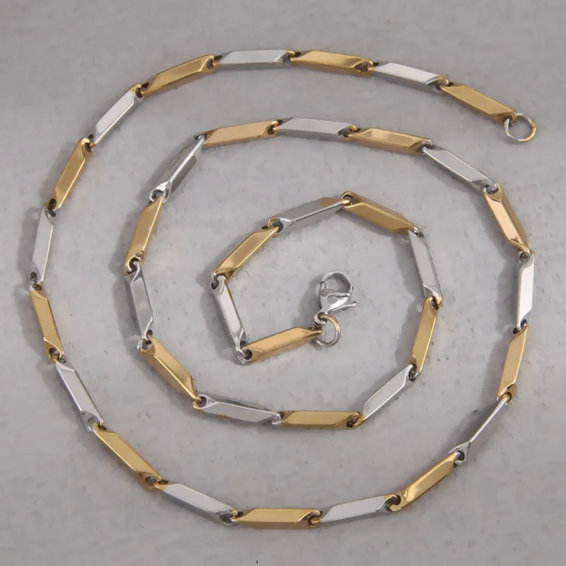 Κολιέ επιχρυσωμένο ατσάλι με ασημί-br500