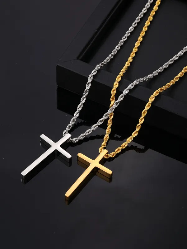 Cross della collana in acciaio con catena ne357