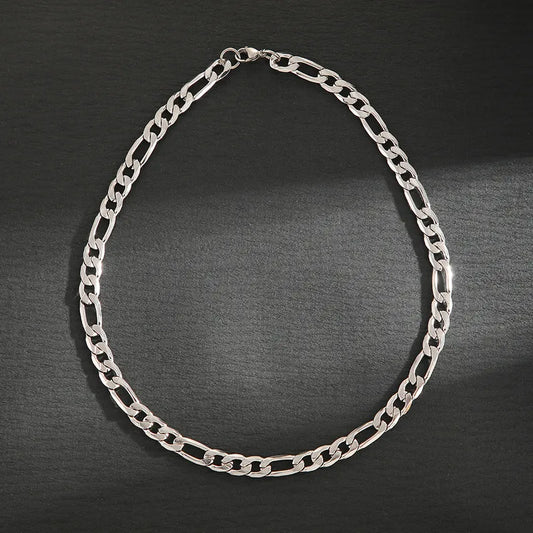 Κολιέ ατσάλι φαρδιά αλυσίδα-NE435