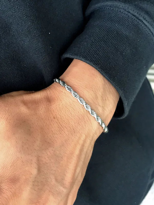 Rope -shaped steel bracelet - br207