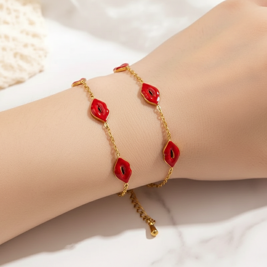 Red Kisses Bratara din otel placat cu aur-BR299