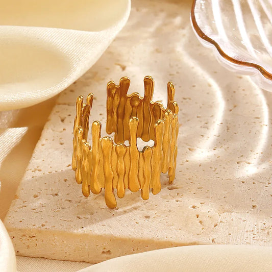 Δαχτυλίδι ατσάλινο χρυσό- w581