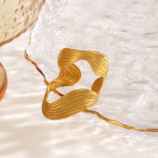 Δαχτυλίδι ατσάλινο χρυσό - w531