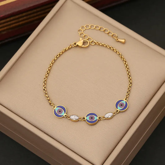 Bracelet en acier avec yeux - w037