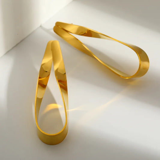 Σκουλαρίκια επιχρυσωμένο ατσάλι ασσυμετρικά-EA017