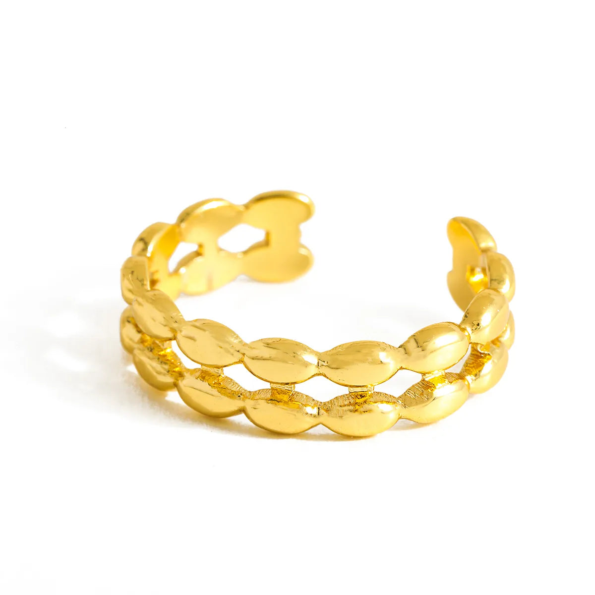 Ring gold steel double row-r074