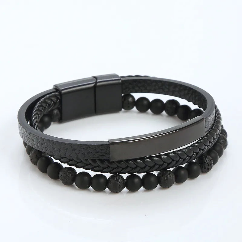 Men's Triple Black Bracelet - BR208