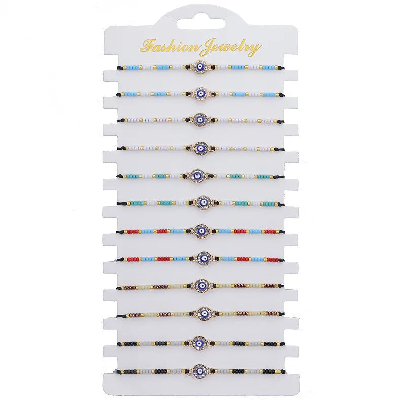 Σετ 12αδα βραχιόλια με ματάκια - SET085