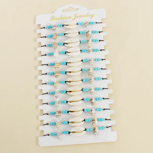 Σετ 12αδα βραχιόλια με κοχύλια - SET090