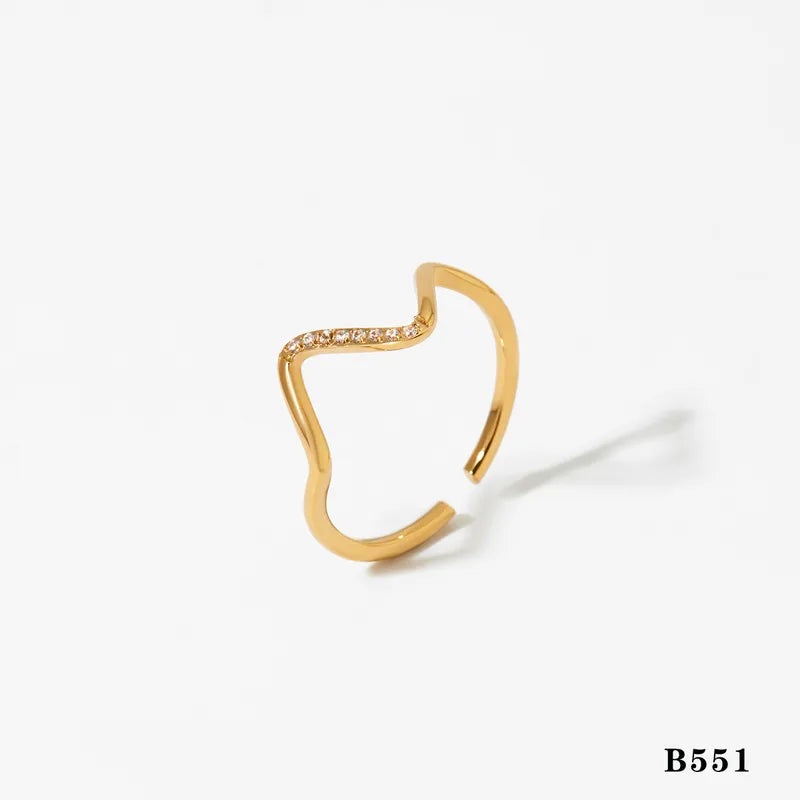 Δαχτυλίδι ατσάλι με στρας ζιγκ ζαγκ-R251