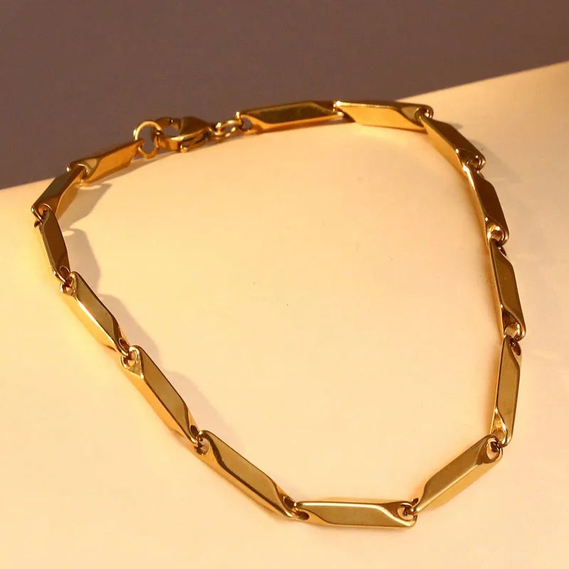 Βραχιόλι επιχρυσωμένο ατσάλι αλυσίδα - BR400