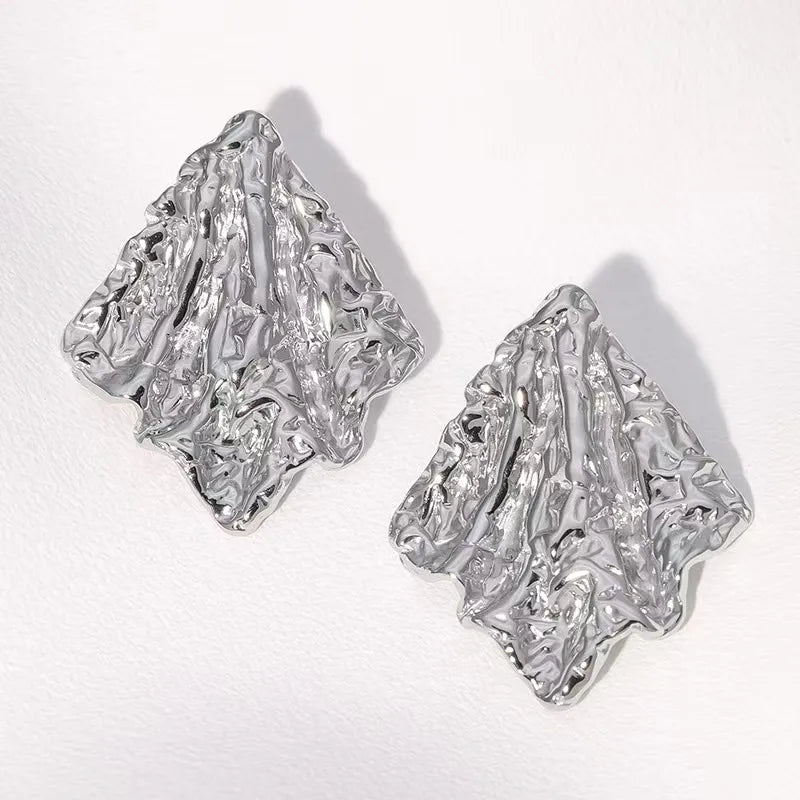 Earrings of steel silver -ea496