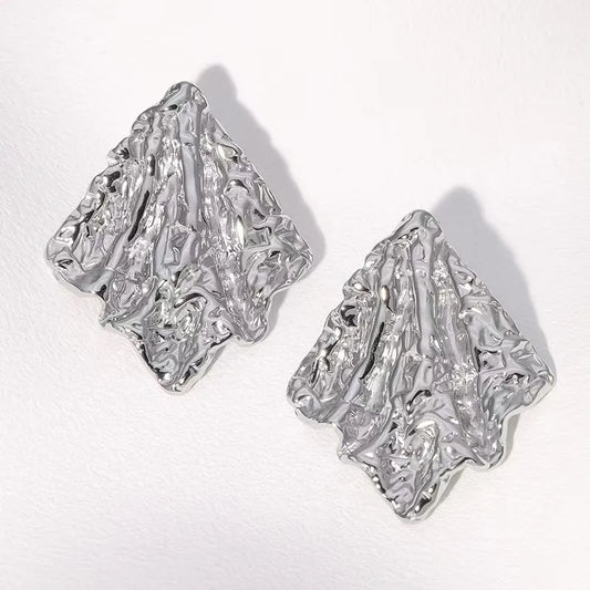 Earrings of steel silver -ea496
