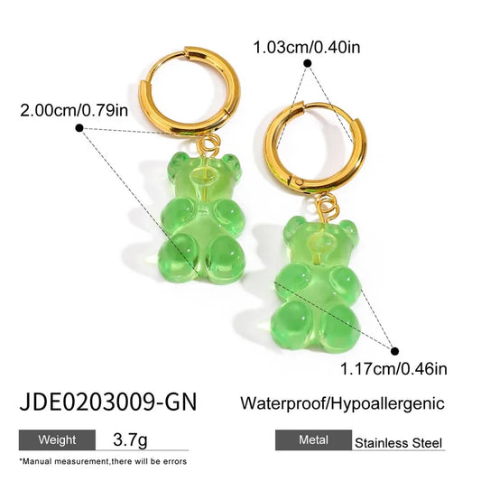 Σκουλαρίκια ατσάλινα αρκουδάκια haribo - ea758