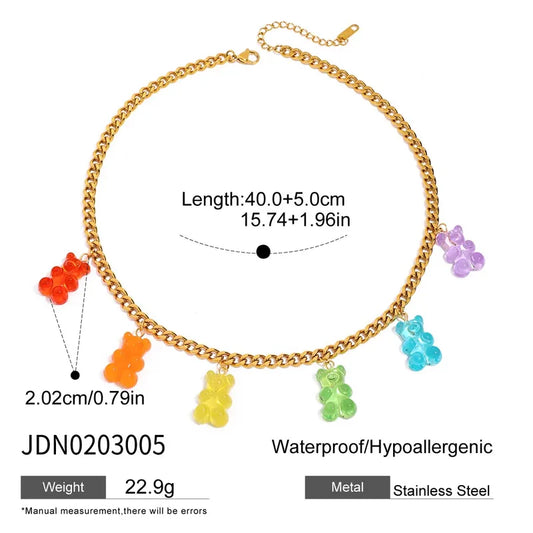 Κολιέ ατσάλινο με haribo - ne608