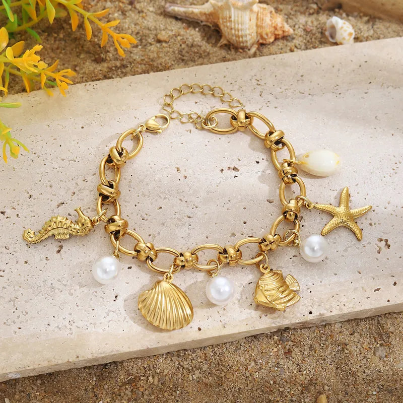 Βραχιόλι ατσάλι με καλοκαιρινά charms- BR425