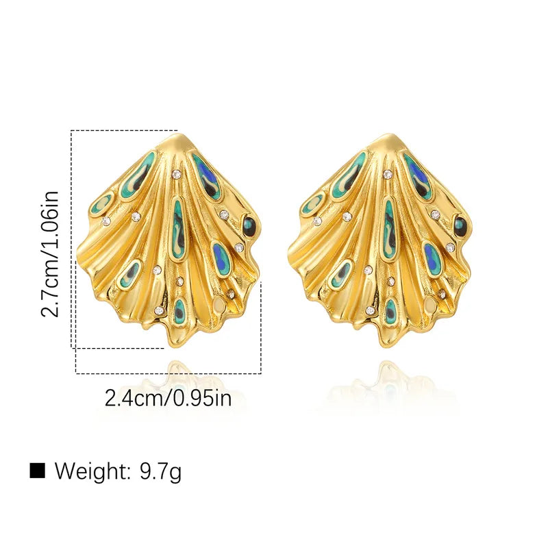 Σκουλαρίκια ατσάλινα κοχύλι - ea761