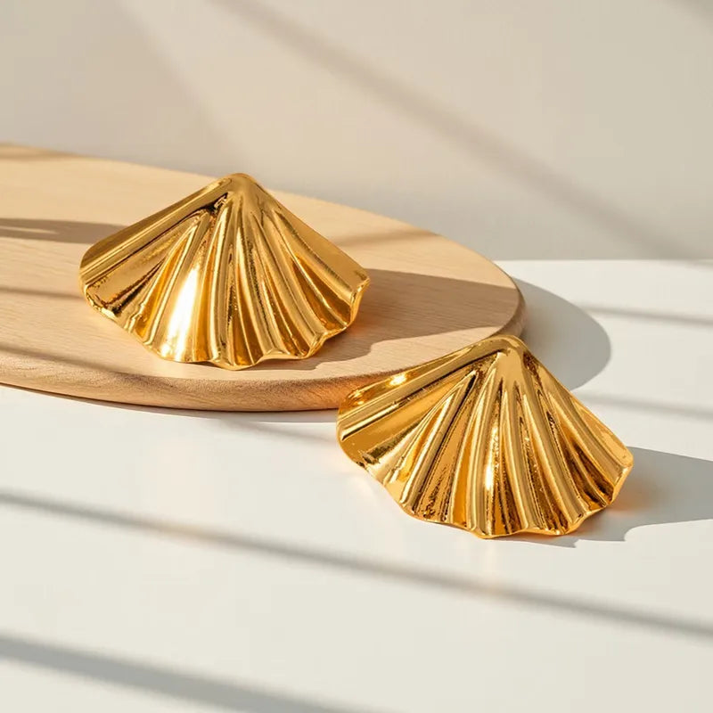 Σκουλαρίκια ατσάλι κοχύλια-EA676