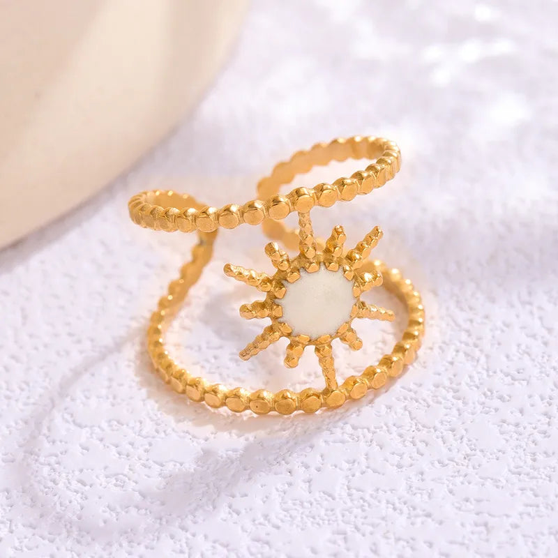 Δαχτυλίδι ατσάλινο με ήλιο - w527