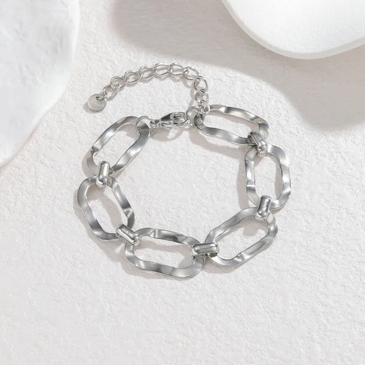 Βραχιόλι ατσάλι οβαλ κρίκοι-BR109