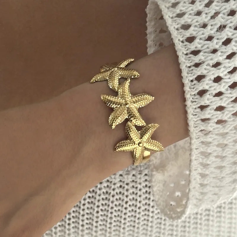 Βραχιόλι ατσάλινο με αστερίες - br369