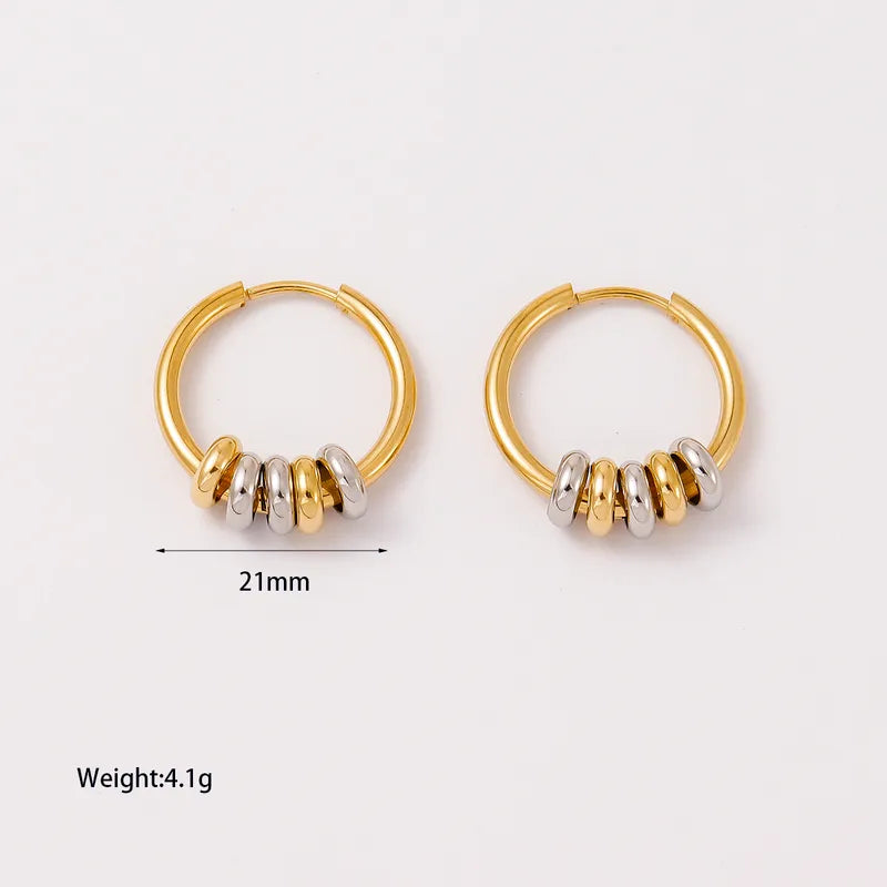 Σκουλαρίκια επιχρυσωμένο ατσάλι μικρά κρικάκια με κρίκους-EA031