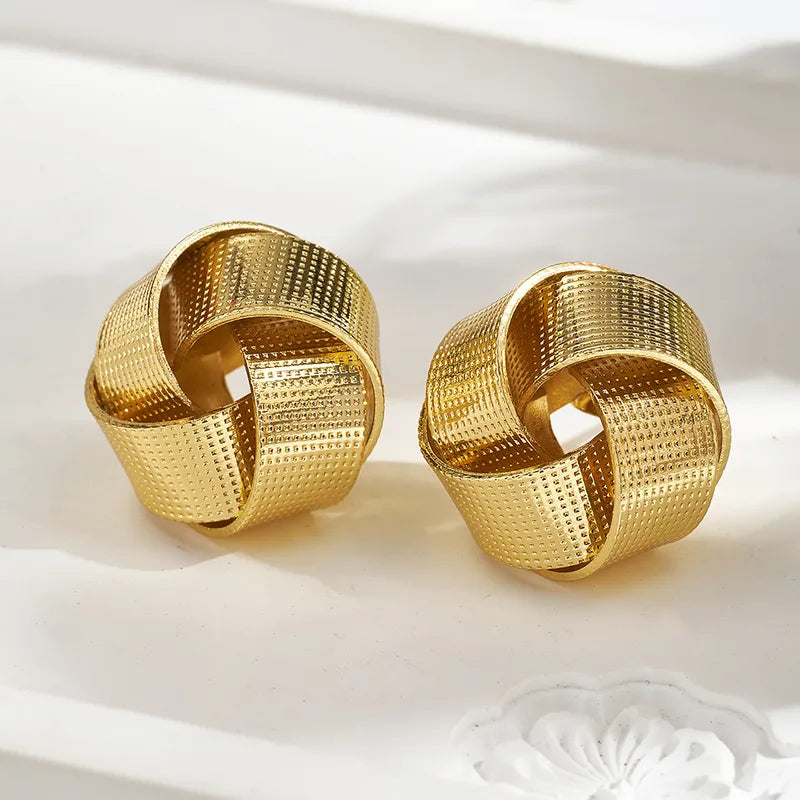 Cercei din oțel placat cu aur-EA377