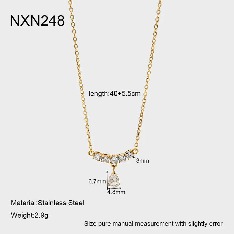 Κολιέ επιχρυσωμένο με λεπτά zircon-NE550