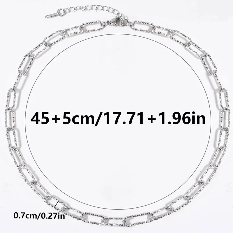 Κολιέ ατσάλι γυαλιστερή αλυσίδα-NE035