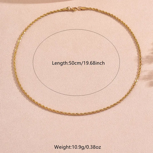 Κολιέ επιχρυσωμένο ατσάλινο λεπτό -NE049