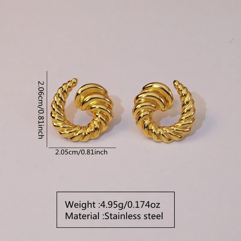 Σκουλαρίκια επιχρυσωμένο ατσάλι στεφάνι- EA668