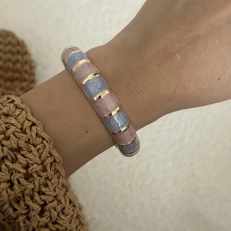 Βραχιόλι από κράμα ροζ με μωβ - BR343