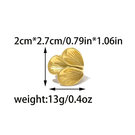 Δαχτυλίδι επιχρυσωμένο ατσάλι πέταλα - R380