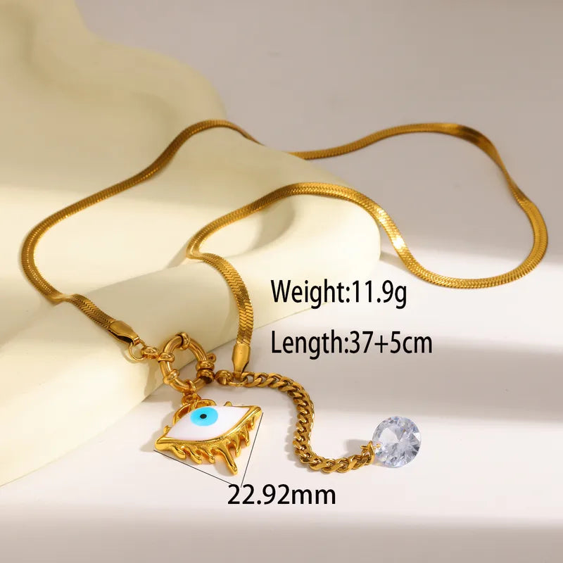 Κολιέ επιχρυσωμένο ατσάλι με μάτι - NE733