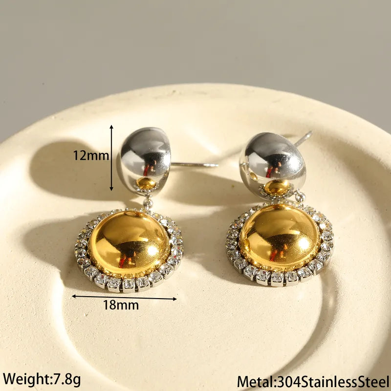 Σκουλαρίκια επιχρυσωμένο ατσάλι διπλά με zircon - EA807