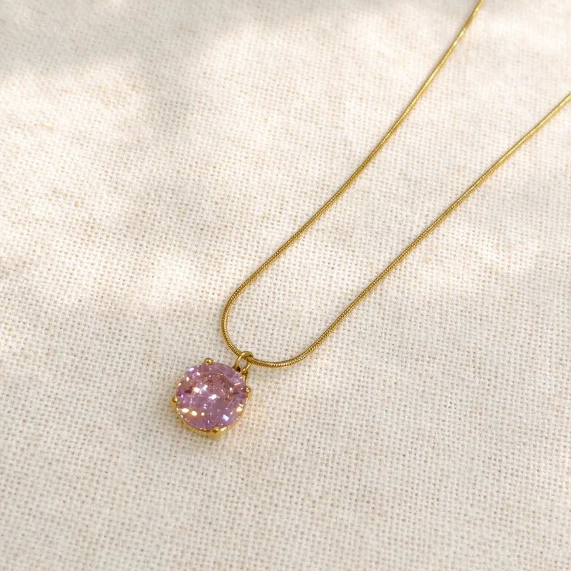 Collana fiore in acciaio con pietre verdi - NE672