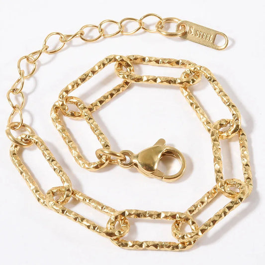 Βραχιόλι χρυσό ατσάλι αλυσίδα link-BR329