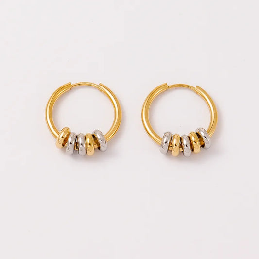 Σκουλαρίκια επιχρυσωμένο ατσάλι μικρά κρικάκια με κρίκους-EA031