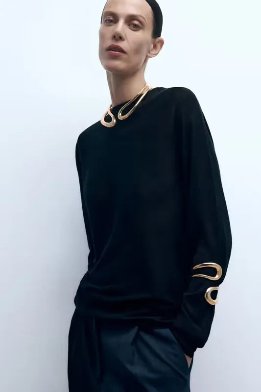 Collier en laiton doré avec ouverture avant-NE080