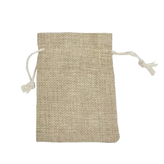 Πουγκί από λινάτσα καφέ 8x10 - P001