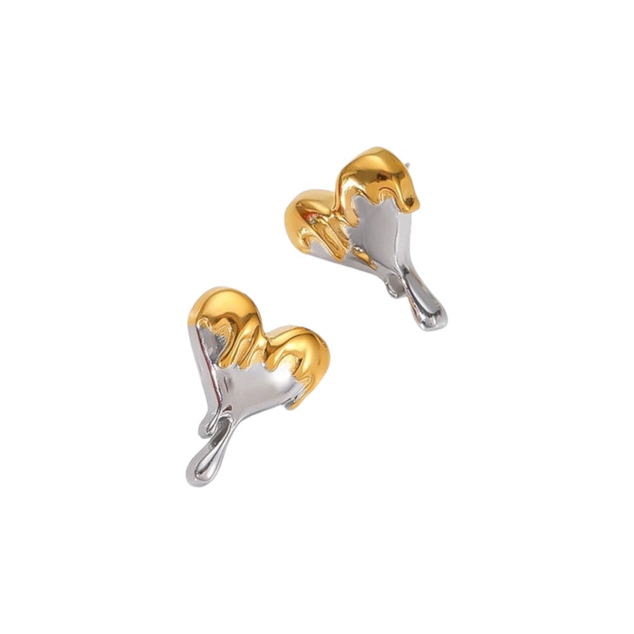 Boucles d'oreilles coeur en acier - W004
