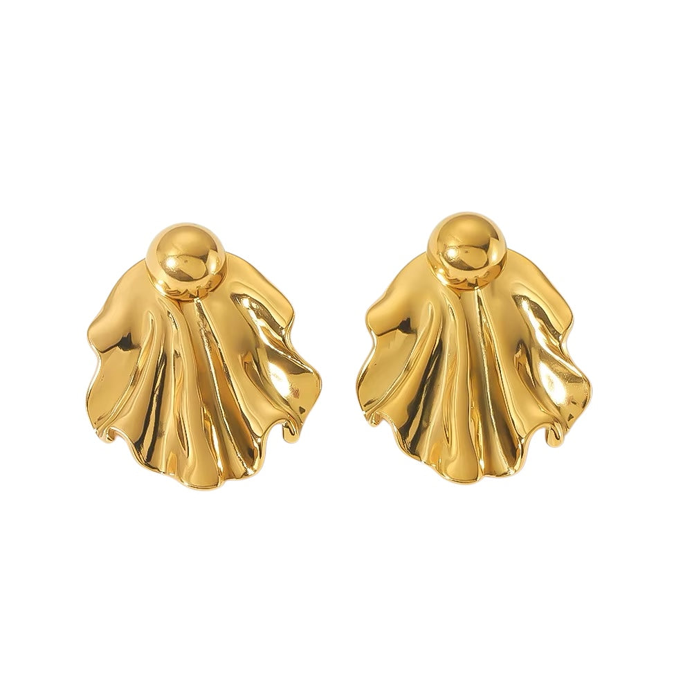 Orecchini in acciaio dorato - w090