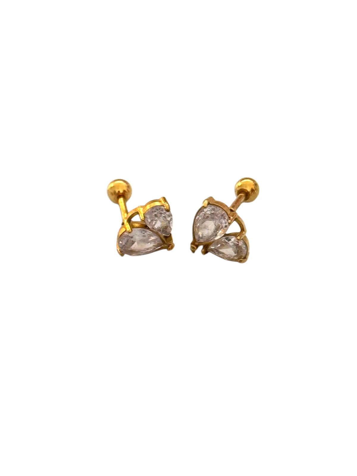 Boucles d'oreilles en acier avec zircons - w098