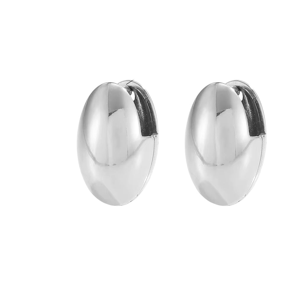 Boucles d'oreilles ovales en laiton et argent - w132