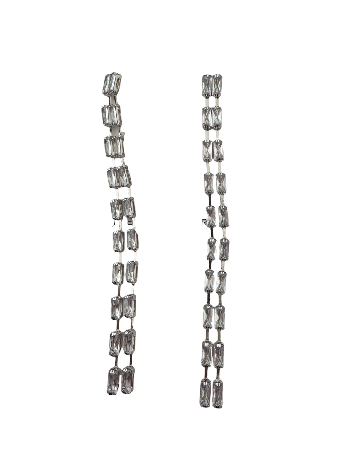 Long brass earrings - w182